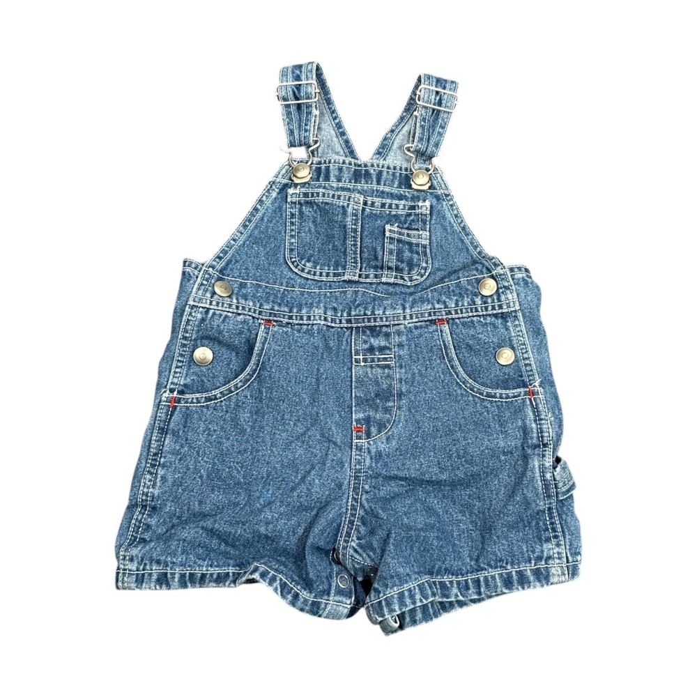 Vintage Style Kids GAP Denim Shortalls Medium Wash Carpenter Overalls